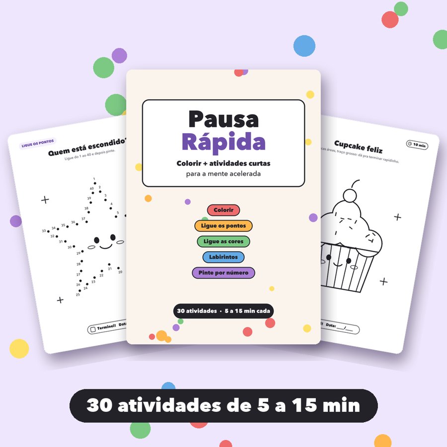 Livro Pausa Rápida com páginas de atividades